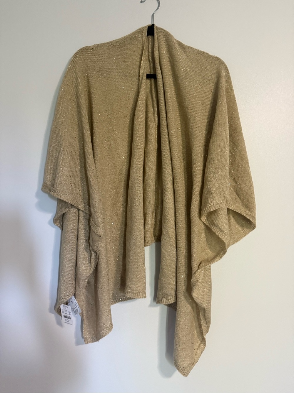 Beige Sparkle Knit Wrap Sweater J Crew